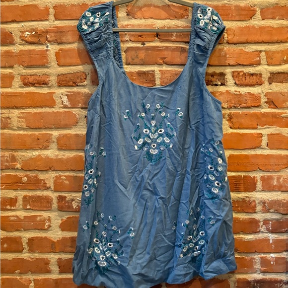 NWOT Free People Wildflower Embroidered Mini Dress - Picture 5 of 5